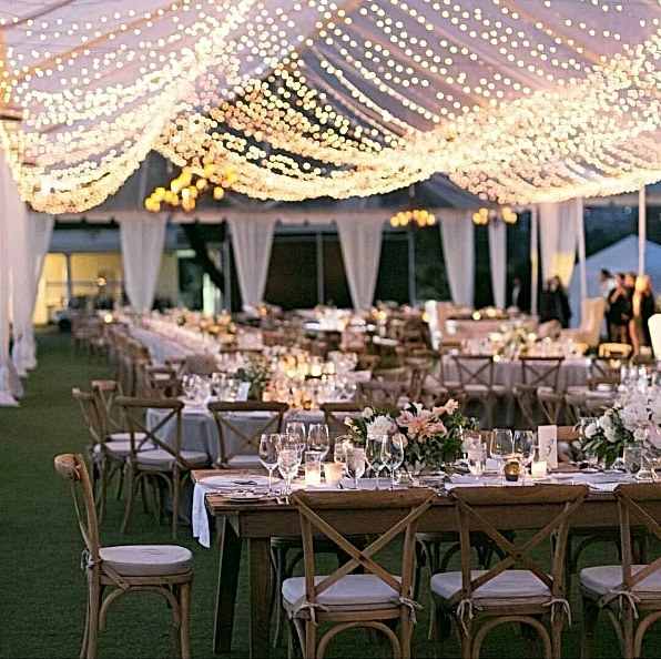 Event tent canopy string lighting, Orlando FL